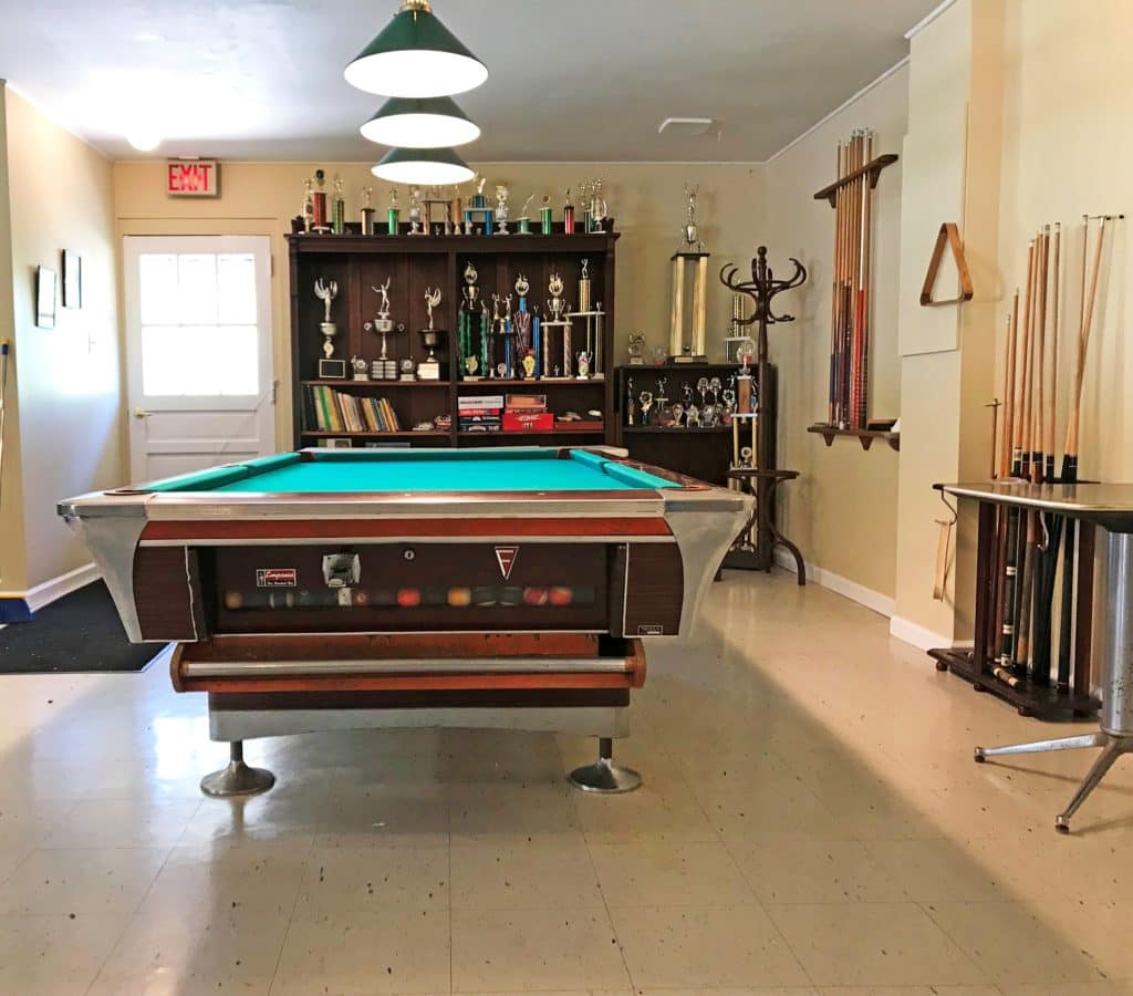 Clubhouse Pool Table & Trophies